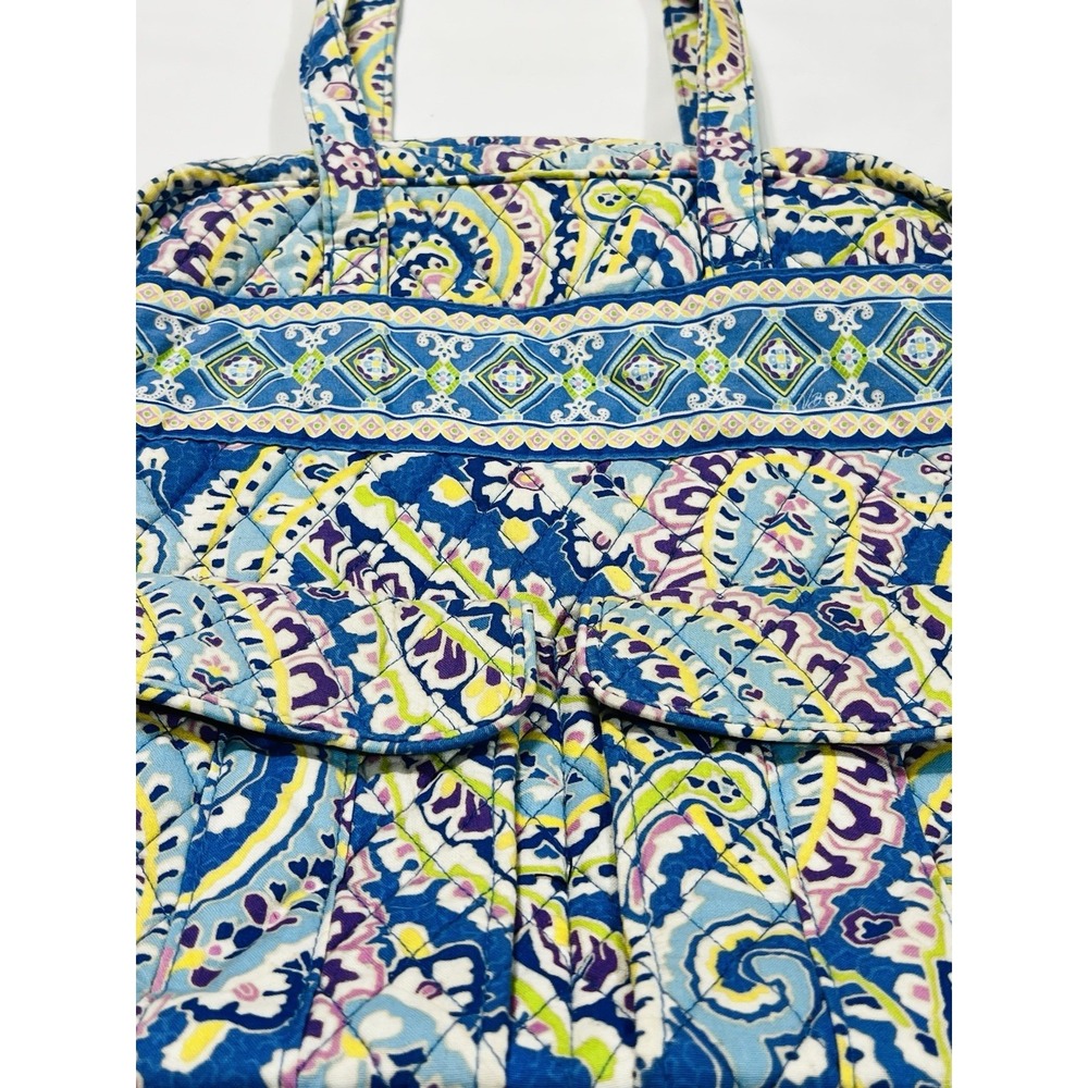 Capri Blue Paisley Vera Bradley Retired  Tall Computer Bag Travel Zip Top Spring - Picture 3 of 13